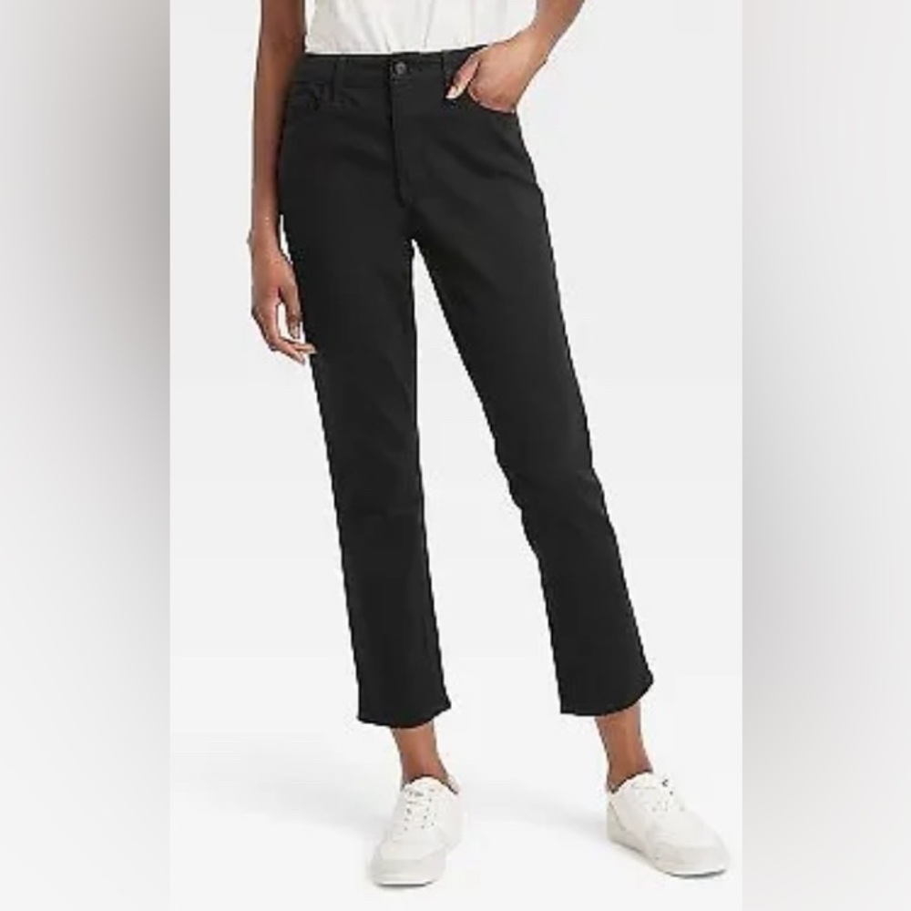 Black Jeans Womens 10 R 30 Slim Straight-Leg Stretchy by Universal Threads NEW
